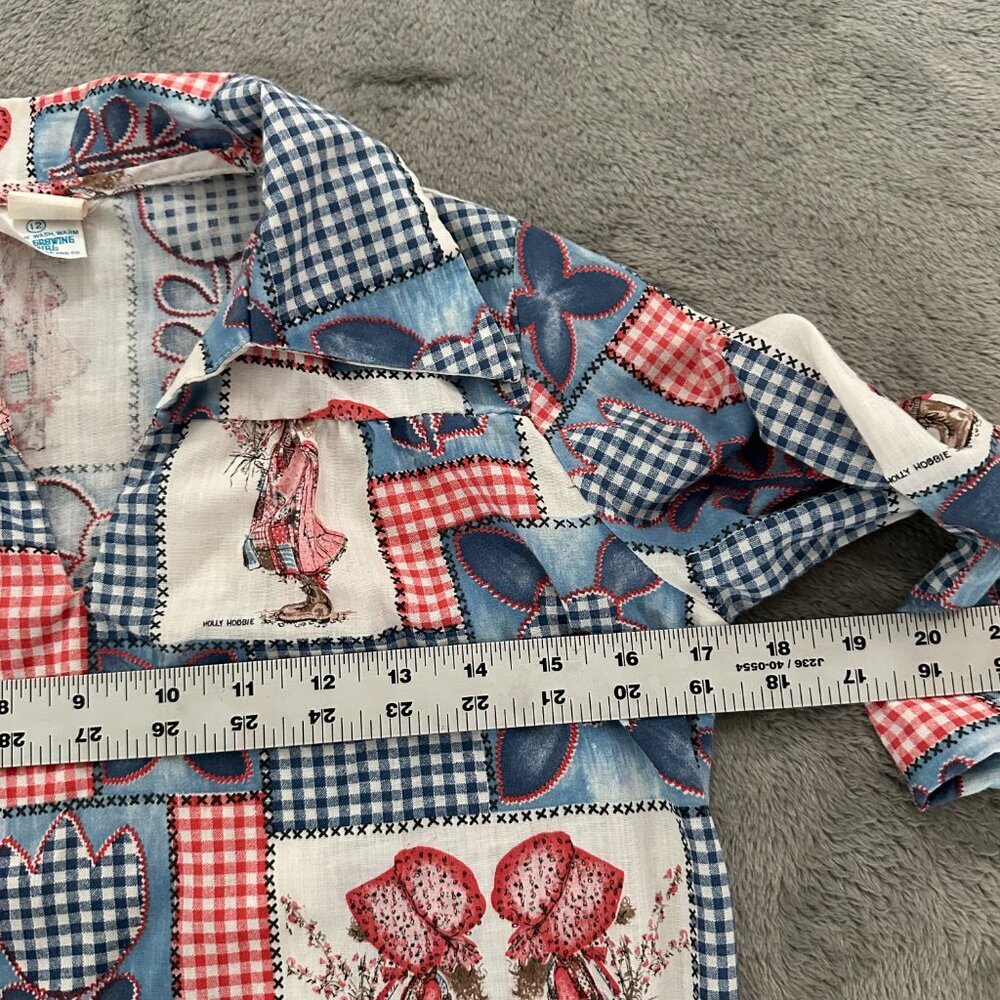Vintage Holly Hobbie Shirt Blouse Youth Kids Girls size 12 - Picture 6 of 6